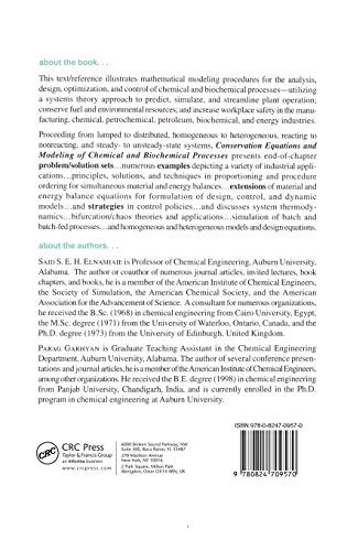 Conservation Equations And Modeling Of Chemical And Biochemical Processes (Chemical Industries),Used