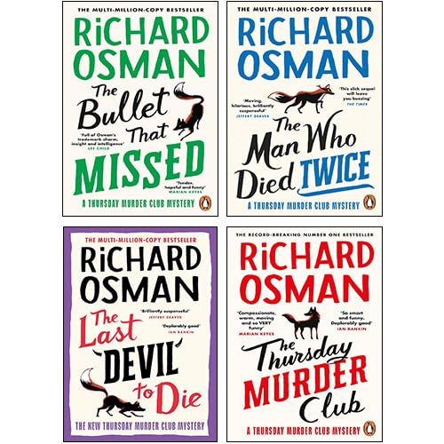 Richard Osman 4 Books Collection Set (The Thursday Murder Club, The Man Who Died Twice, The Bullet That Missed, The Last Devil T