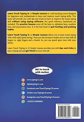 Learn Touch Typing in 12 Simple Lessons: Save 1 Hour Per Day [30 Hours per Month],Used
