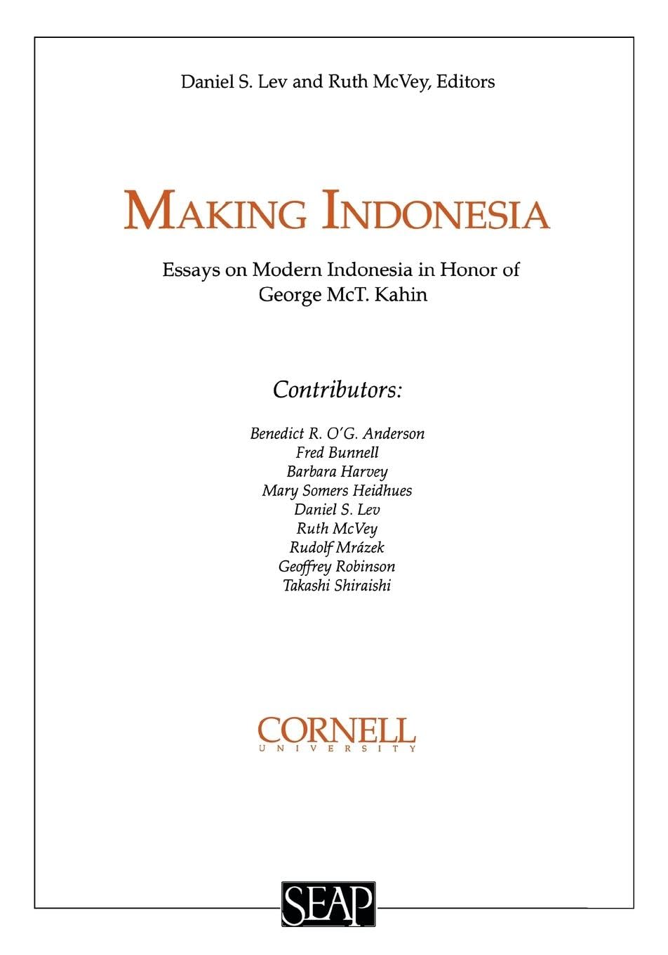 Making Indonesia (Studies on Southeast Asia),Used