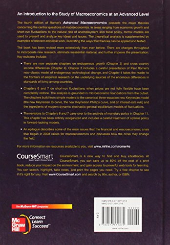 Advanced Macroeconomics (The Mcgrawhill Series in Economics),New