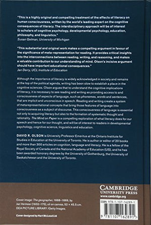 The Mind on Paper: Reading, Consciousness and Rationality,Used