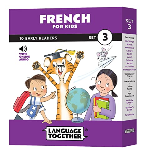 French For Kids Set 3: Beginner Reader Box Set  10 Reader Books With Online Audio  School Day Words & More Early Learning In Fr