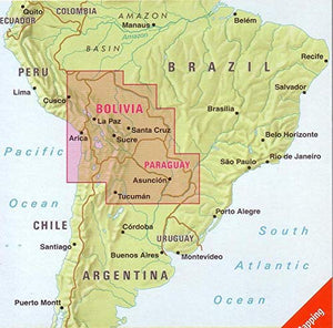 Bolivia and Paraguay Nelles map (English, French, Italian and German Edition),Used