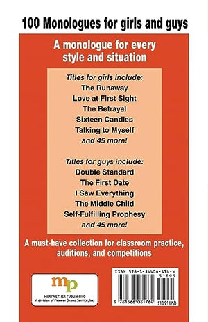 50/50 Monologues for Student ActorsVolume 1,Used