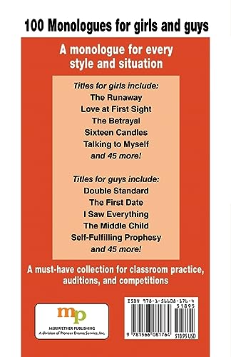 50/50 Monologues for Student ActorsVolume 1,Used