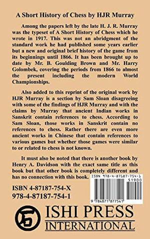 A Short History Of Chess By Hjr Murray,New