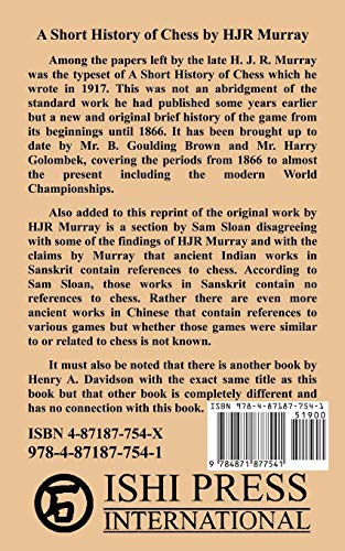 A Short History Of Chess By Hjr Murray,New