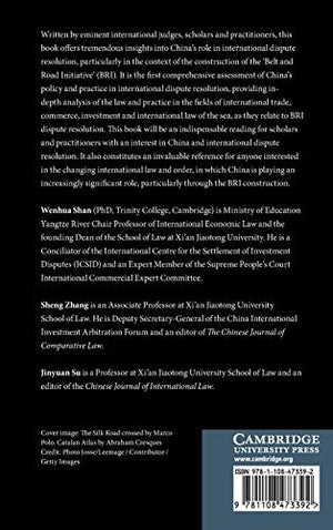 China and International Dispute Resolution in the Context of the Belt and Road Initiative,Used