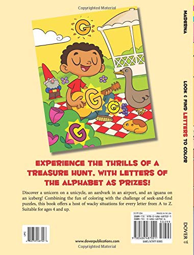 Look & Find Letters to Color (Dover Alphabet Coloring Books),Used