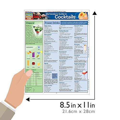 Bartender'S Guide To Cocktails: a QuickStudy Laminated Reference Guide (QuickStudy Home),Used