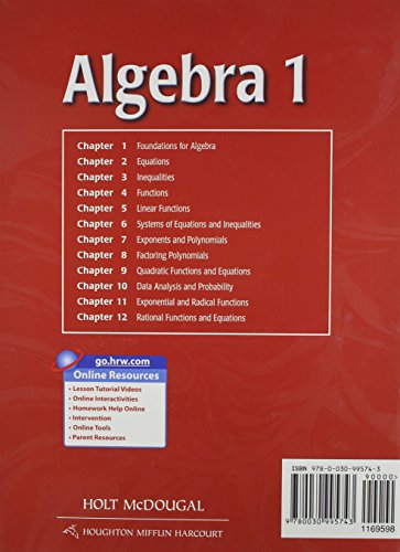 Holt McDougal Algebra 1,New