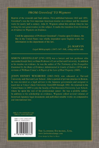 A Treatise on the Law of Evidence. 3 Vols. (1899),Used