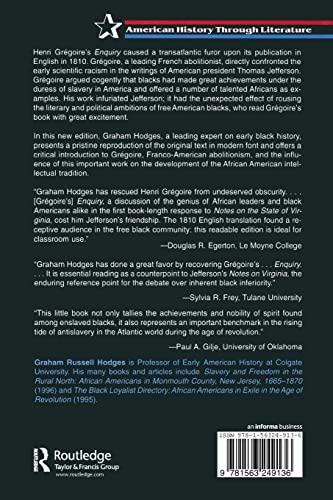 An Enquiry Concerning the Intellectual and Moral Faculties and Literature of Negroes (American History Through Literature),Used