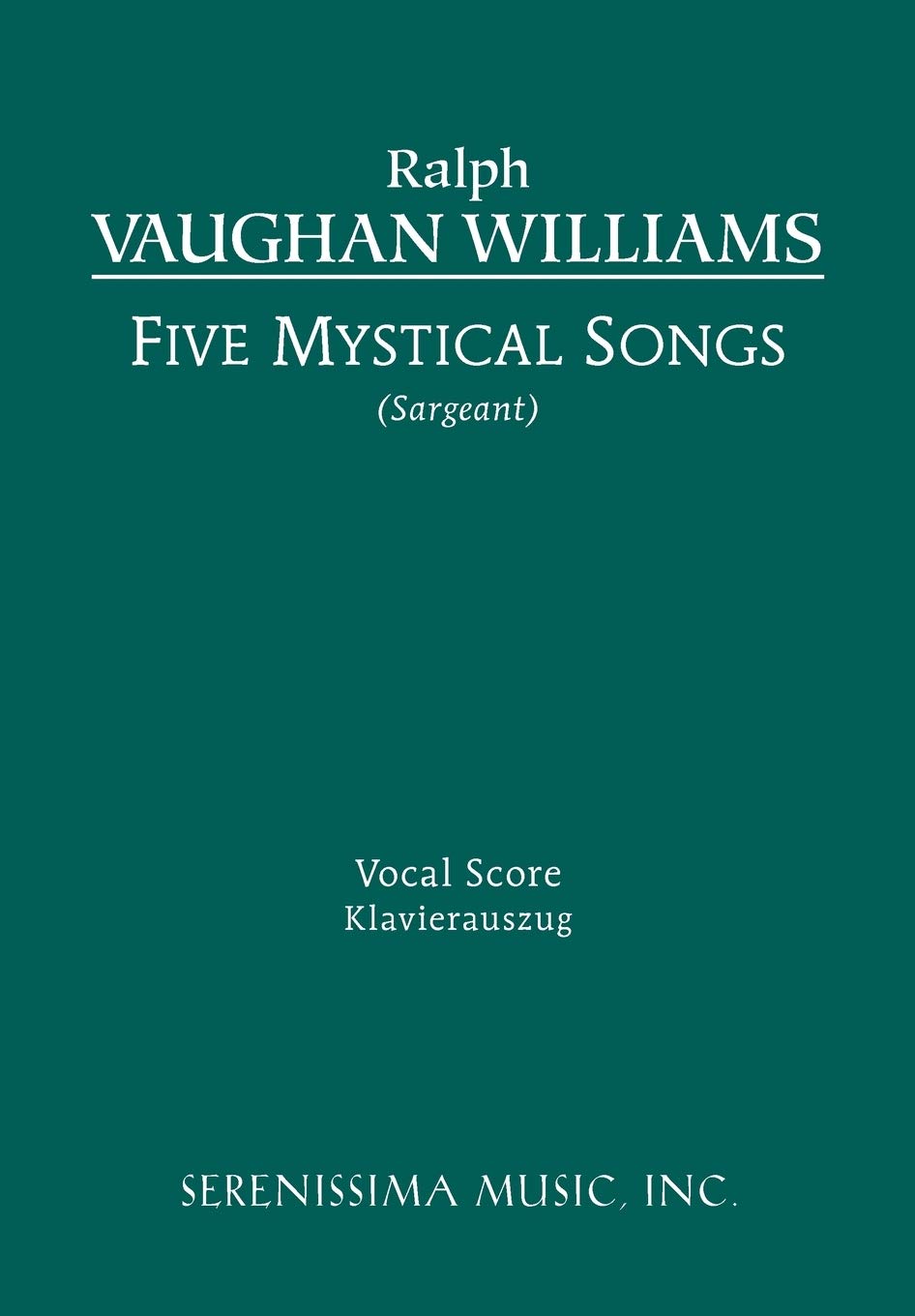 Five Mystical Songs: Vocal score,New