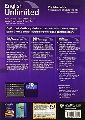 English Unlimited Preintermediate Coursebook with ePortfolio,Used
