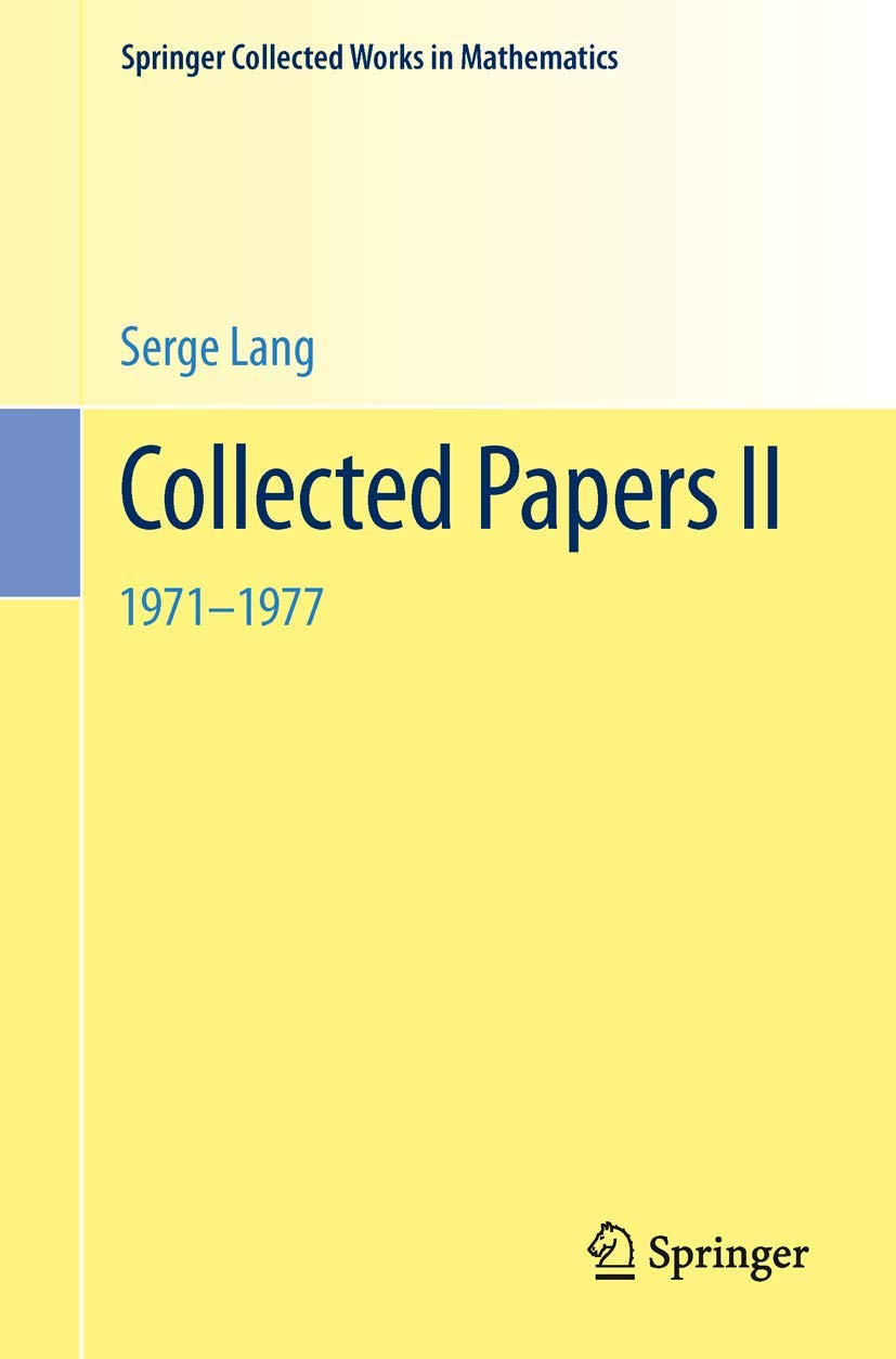 Collected Papers Ii: 19711977 (Springer Collected Works In Mathematics) (English And German Edition),Used