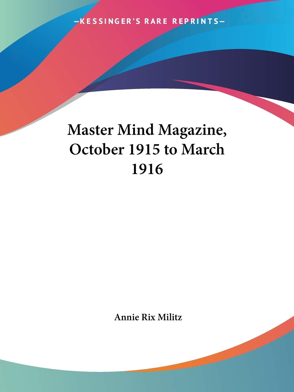 Master Mind Magazine, October 1915 to March 1916,Used