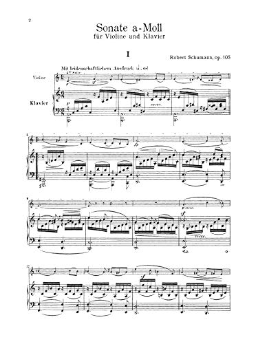 Sonata in A Minor for Violin and Piano, Opus 105,Used