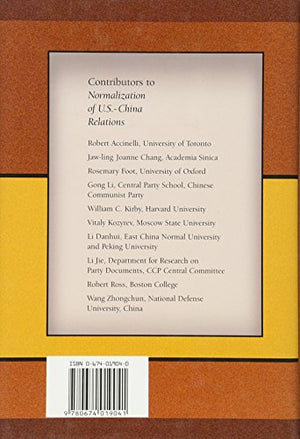 Normalization of U.S.China Relations: An International History (Harvard East Asian Monographs),Used