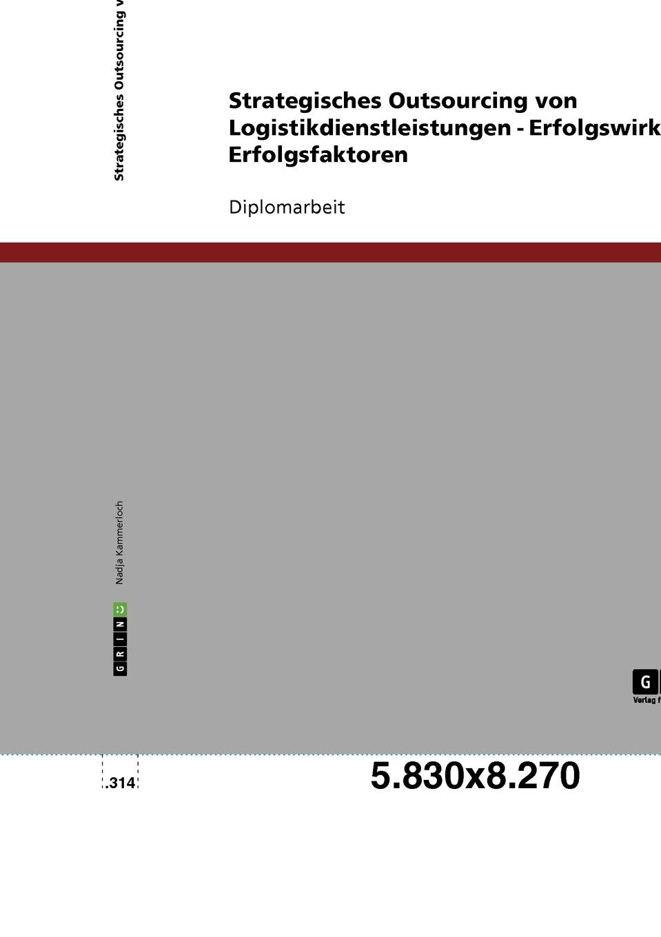 Strategisches Outsourcing Von Logistikdienstleistungen. Erfolgswirkung, Erfolgsfaktoren (German Edition),Used
