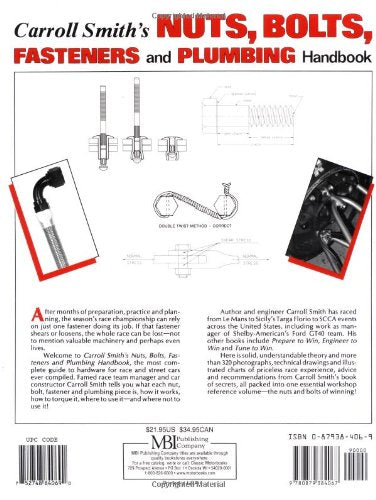 Motorbooks Carroll Smith's Nuts, Bolts, Fasteners & Plumbing Handbook - Essential Guide for DIY Enthusiasts
