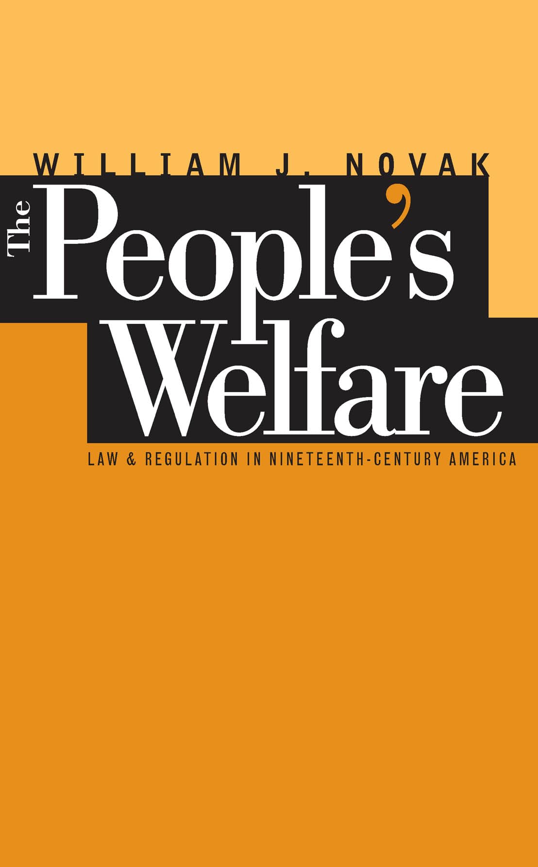 The Peoples Welfare: Law And Regulation In Nineteenthcentury America (Studies In Legal History),Used