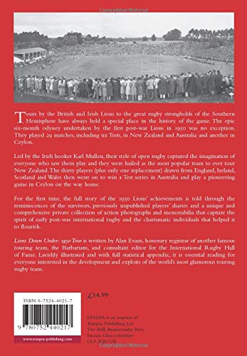 Lions Down Under: The 1950 Tour to New Zealand, Australia & Ceylon,Used