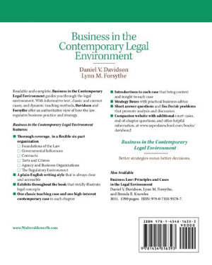Business in the Contemporary Legal Environment (Aspen College Series),Used