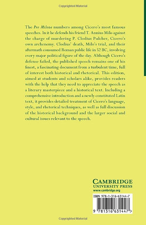 Cicero: Pro Milone (Cambridge Greek and Latin Classics),Used