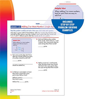 Spectrum Word Problems 4th Grade Math Workbooks, Geometry, Algebra Prep, Fractions, Decimals, Probability, Money, and More Mathe,New