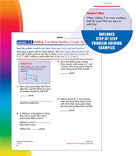 Spectrum Word Problems 4th Grade Math Workbooks, Geometry, Algebra Prep, Fractions, Decimals, Probability, Money, and More Mathe,New