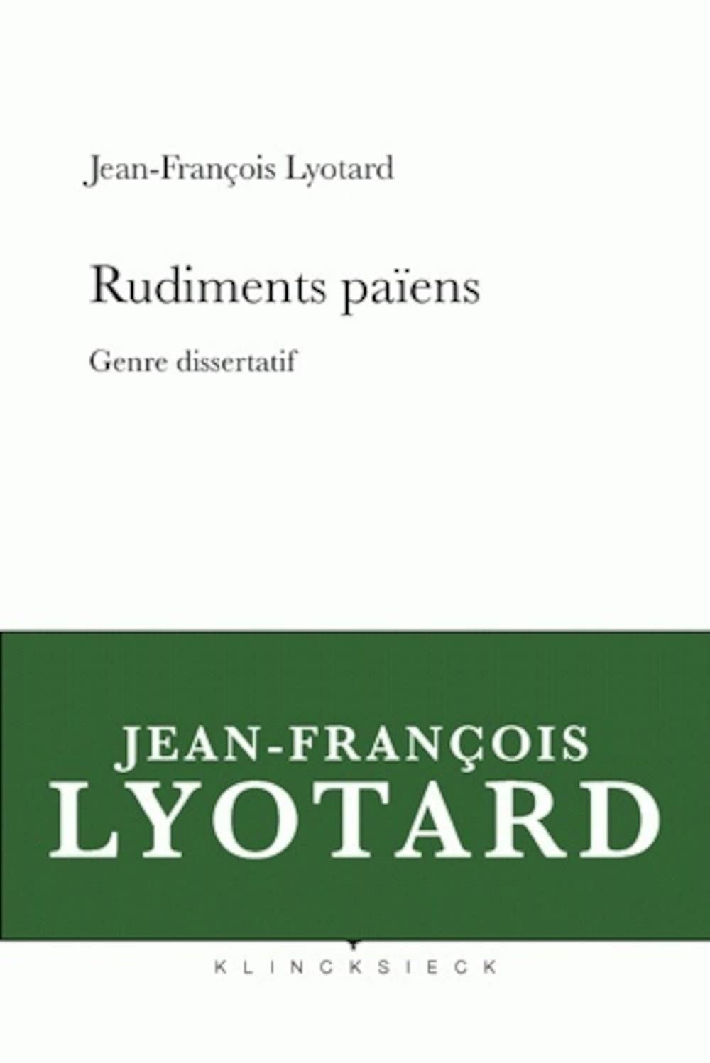 Rudiments paens: Genre dissertatif (Continents Philosophiques) (French Edition),Used