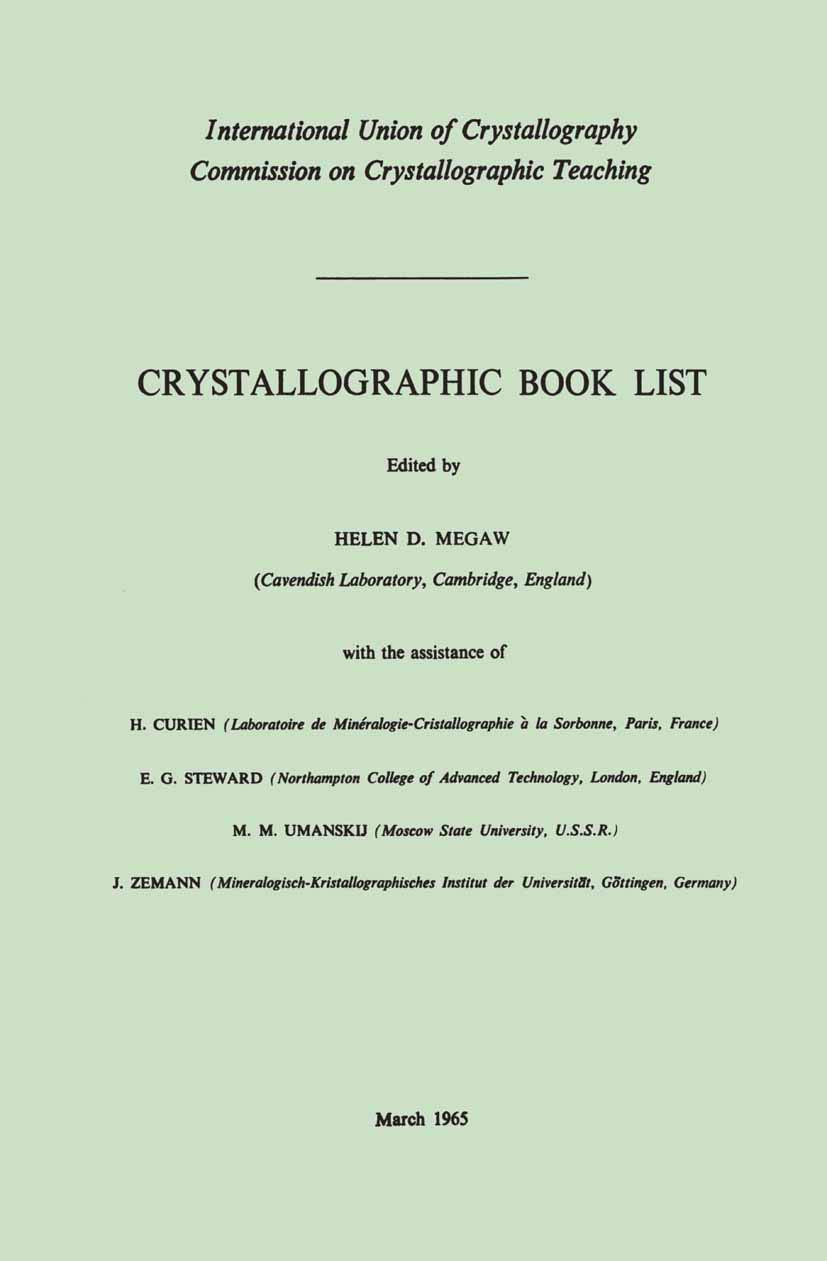 Crystallographic Book List,Used