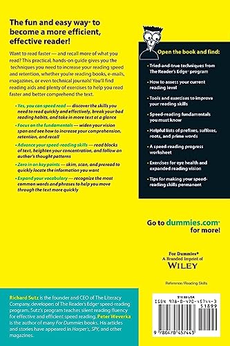 Speed Reading For Dummies,Used