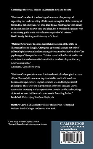 Thomas Jefferson, Legal History, and the Art of Recollection (Cambridge Historical Studies in American Law and Society),Used