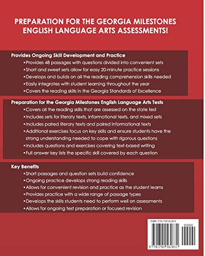 GEORGIA TEST PREP Reading Skills Workbook Georgia Milestones Daily Practice Grade 5: Preparation for the Georgia Milestones Engl,Used