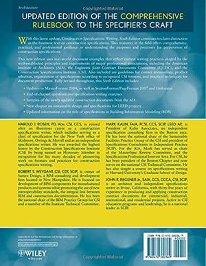Construction Specifications Writing: Principles and Procedures,New