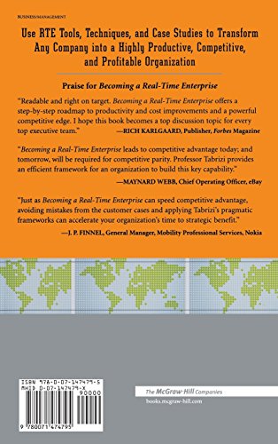 Becoming a RealTime Enterprise: Harnessing the Power of RTE to Maximize Competitive Advantage,Used