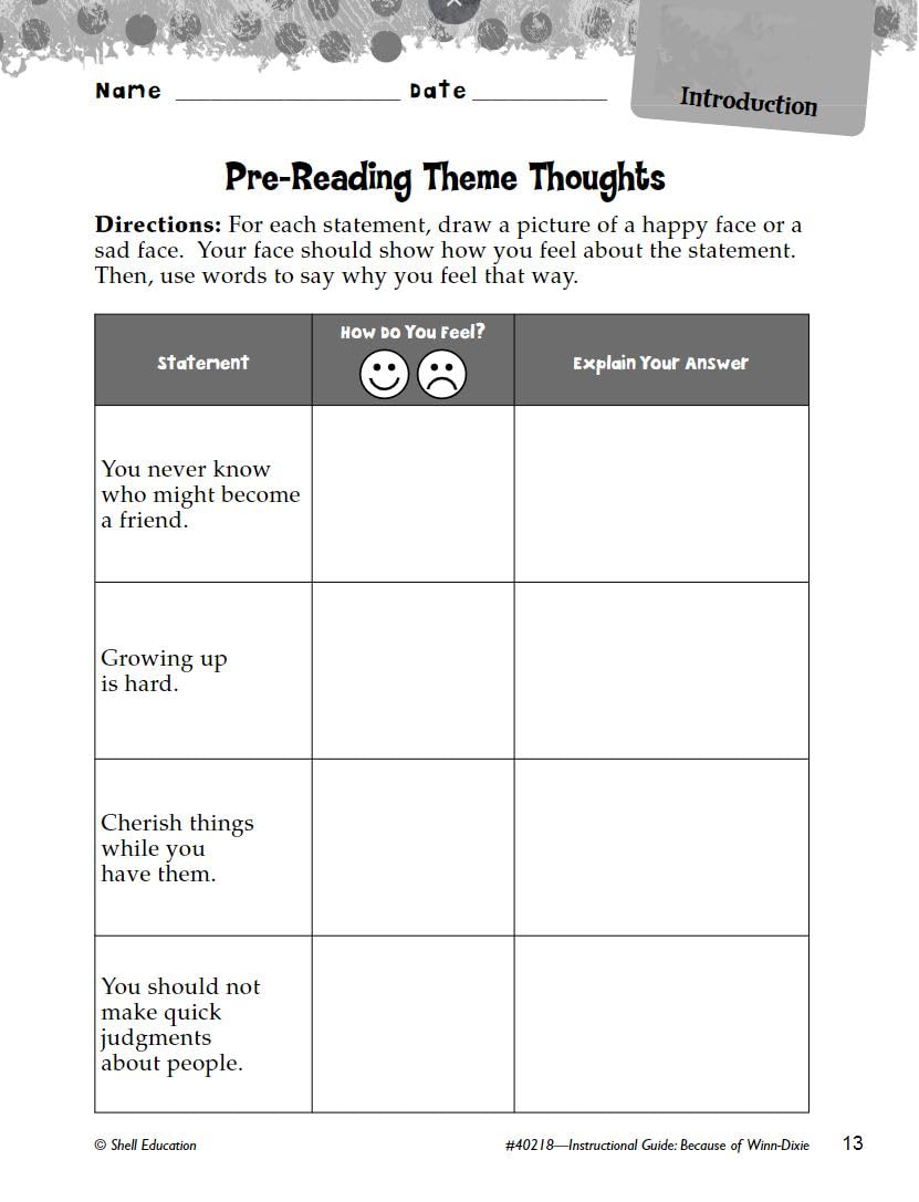 Because of WinnDixie: An Instructional Guide for Literature  Novel Study Guide for Elementary School Literature with Close Rea,Used