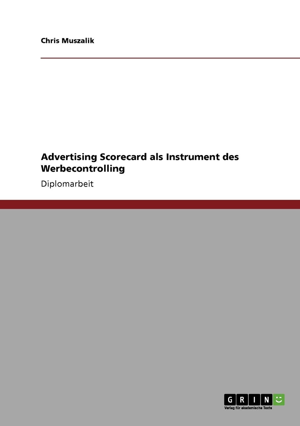 Advertising Scorecard Als Instrument Des Werbecontrolling (German Edition),Used