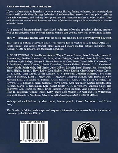 Writing Speculative Fiction: Science Fiction, Fantasy, and Horror: Teacher's Edition,Used