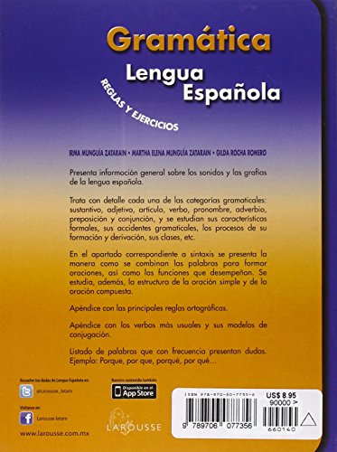 Gramatica Lengua Espanola: Reglas Y Ejercicios (Spanish Edition)