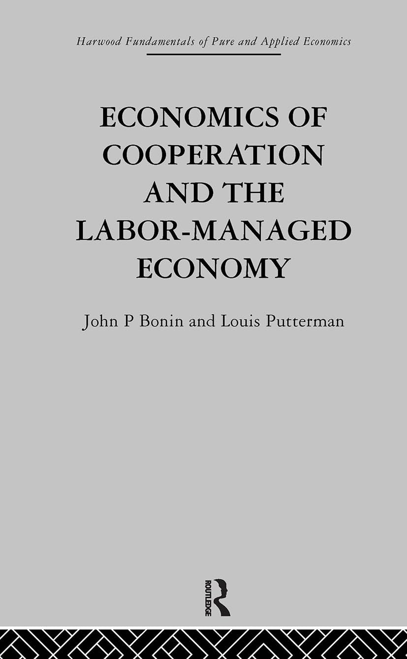 Economics Of Cooperation And The Labourmanaged Economy,Used