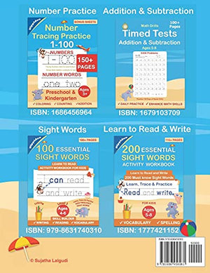 Trace Letters: Alphabet Handwriting Practice workbook for kids: Preschool writing Workbook with Sight words for Pre K, Kindergar,New