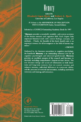 Memory (Handbook of Perception and Cognition, Second Edition),Used
