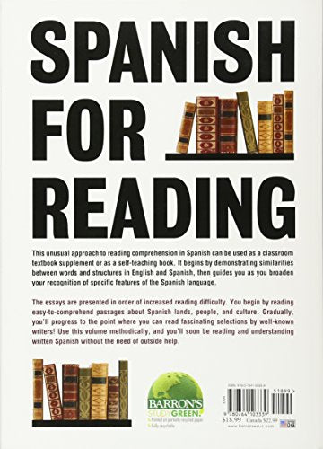 Spanish For Reading: A Selfinstructional Course (Barron'S Foreign Language Guides),Used