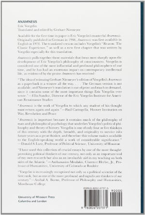 Anamnesis: On The Theory Of History And Politics (Volume 6) (The Collected Works Of Eric Voegelin)