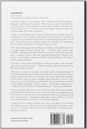 Anamnesis: On The Theory Of History And Politics (Volume 6) (The Collected Works Of Eric Voegelin)