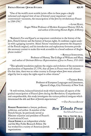Free and Equal: Emancipating France's Jews, 17891791,Used